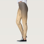Leggings Notes musicales dans la lune brun doré clair (Gauche)