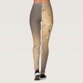 Leggings Notes musicales dans la lune brun doré clair (Dos)