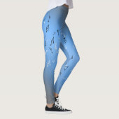Leggings Notes musicales dans le bleu clair de lune (Droite)