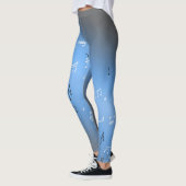 Leggings Notes musicales dans le bleu clair de lune (Gauche)