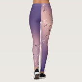 Leggings Notes musicales dans le violet rose clair de lune (Dos)