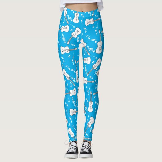 Leggings Notes musicales de Guitare Lines (Devant)