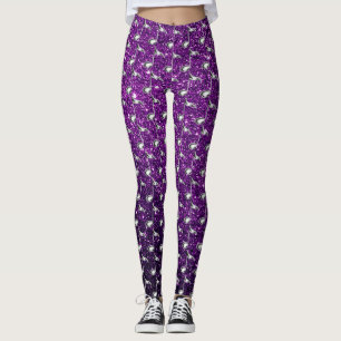 Leggings Notes musicales en argent de Purple Faux Parties s