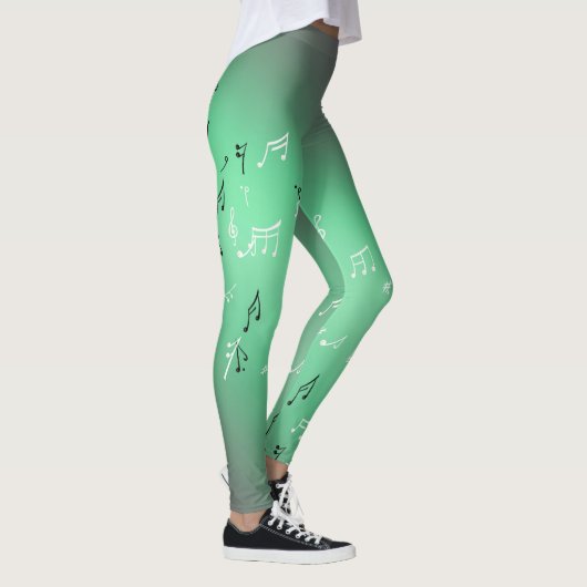 Leggings Notes musicales en vert clair de lune (Droite)