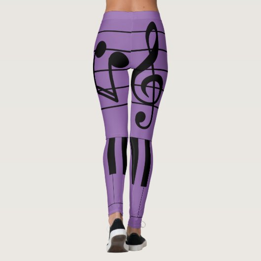 Leggings Notes musicales et clavier (Dos)