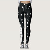 Leggings Notes musicales et touches de piano (Devant)