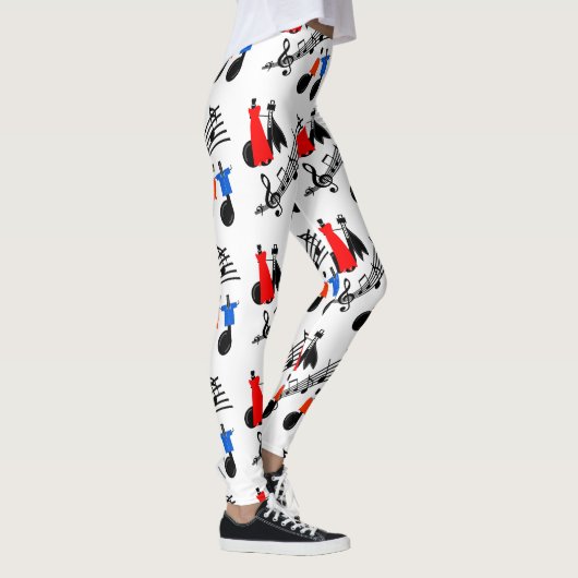 Leggings Notes musicales Imprimer Légendes n'importe quelle (Droite)