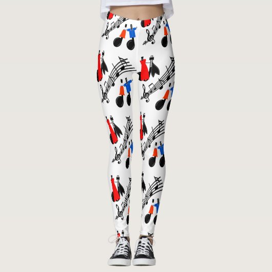 Leggings Notes musicales Imprimer Légendes n'importe quelle (Devant)