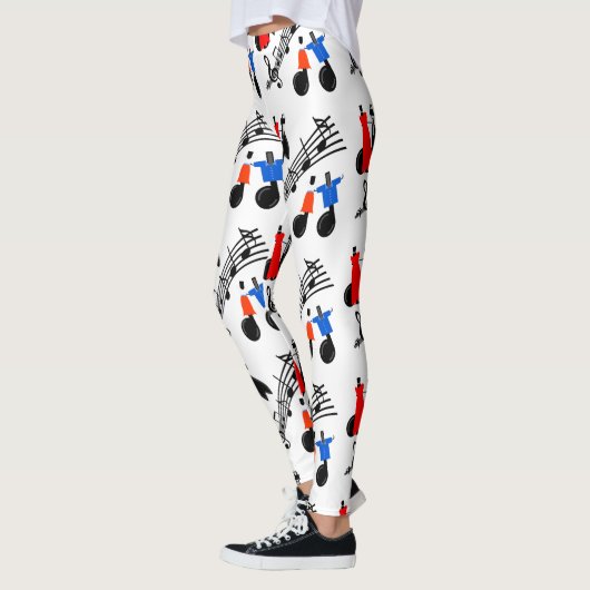 Leggings Notes musicales Imprimer Légendes n'importe quelle (Gauche)
