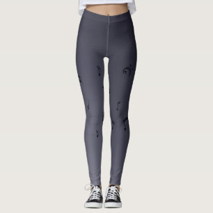Leggings Notes musicales Ombre foncé gris