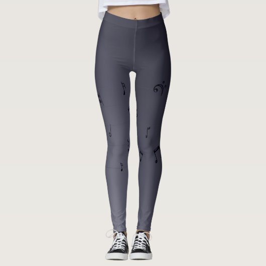 Leggings Notes musicales Ombre foncé gris (Devant)