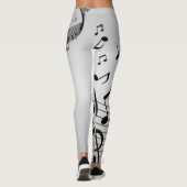 Leggings Notes musicales sur Argent (Dos)