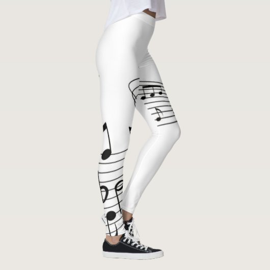 Leggings Notes musicales sur le blanc (Droite)