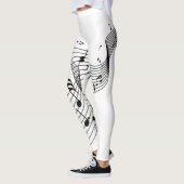 Leggings Notes musicales sur le blanc (Gauche)