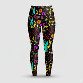 Leggings Notes musicales vibrantes motif