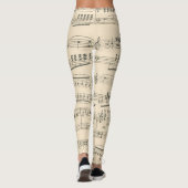 Leggings notes musicales vintages motif filles (Dos)