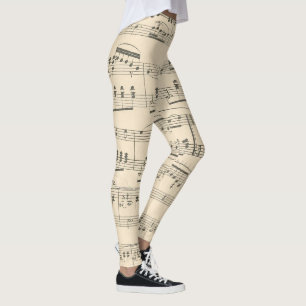 Leggings notes musicales vintages motif filles