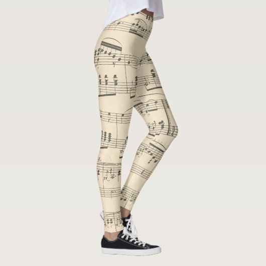 Leggings notes musicales vintages motif filles (Droite)