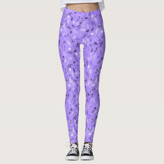Leggings Notes musicales violet (Devant)