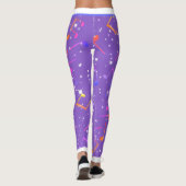 Leggings Notes musicales (Votre nom) sur Utra Violet (Dos)
