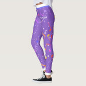 Leggings Notes musicales (Votre nom) sur Utra Violet (Gauche)