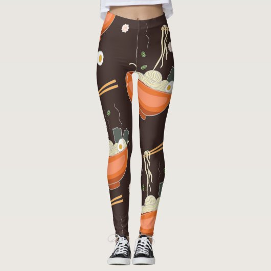 Leggings Nouilles Ramen : Graphiques Vintages (Devant)