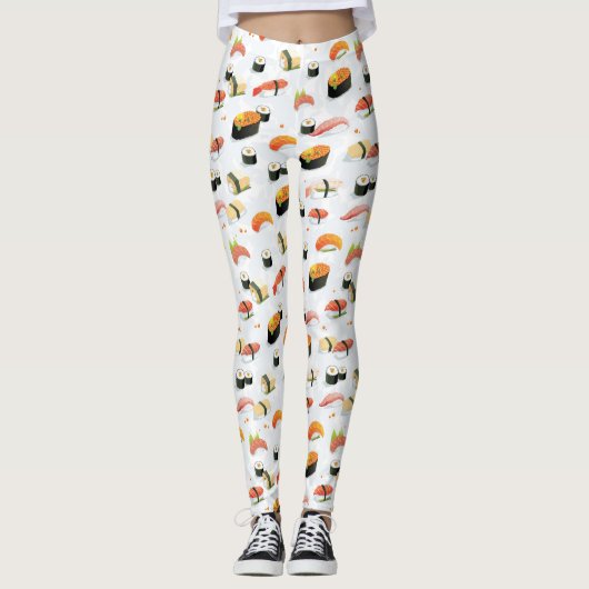 Leggings Nourriture japonaise : Motif de sushi (Devant)