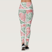 Leggings Nous Aimons Les Vacances Coeurs Vert Rouge Pantalo (Dos)