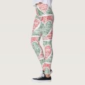 Leggings Nous Aimons Les Vacances Coeurs Vert Rouge Pantalo (Gauche)