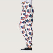 Leggings Nous Le Peuple Le Coeur Du Drapeau Américain (Gauche)