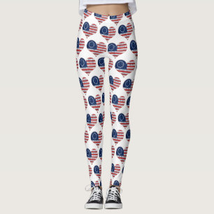 Leggings Nous Le Peuple Le Coeur Du Drapeau Américain