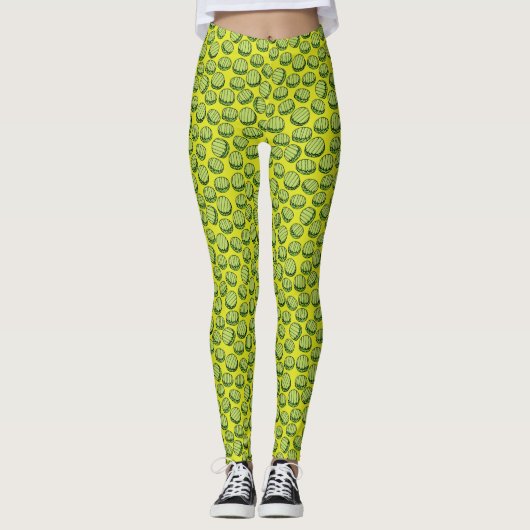 Leggings Nouveauté verte de pickles à l'aneth (Devant)