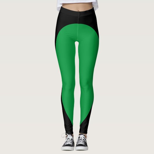 Leggings Nouvel An noir et vert unique (Devant)