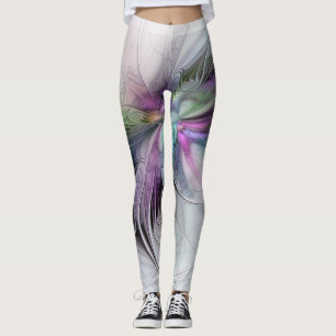 Leggings Nouvelle vie, Colorful Abstrait Fractal Art Imagin