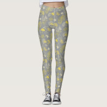 Novelty Ginkgo Grey et Yellow Motif