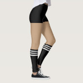 Leggings Novelty short noir avec des chaussettes d'arbitre (Droite)