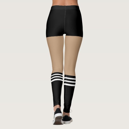 Leggings Novelty short noir avec des chaussettes d'arbitre (Dos)