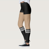 Leggings Novelty short noir avec des chaussettes d'arbitre (Gauche)