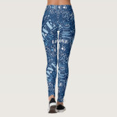 Leggings Nuage de mots Câlins et Bisous Bleu ID286 (Dos)