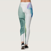 Leggings Nuage d'encre tourbillonner Abstrait bleu violet v (Dos)