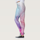 Leggings Nuage d'encre tourbillonner Abstrait Violet tendan (Gauche)