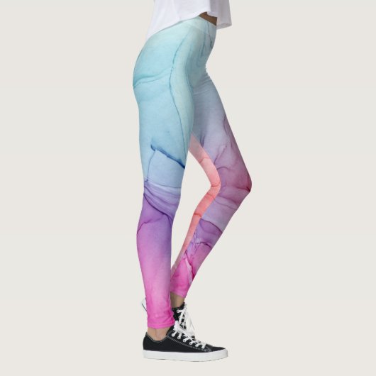 Leggings Nuage d'encre tourbillonner Abstrait Violet tendan (Droite)