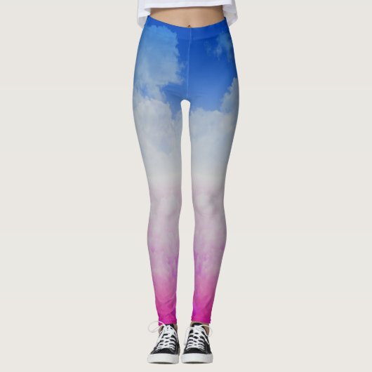 Leggings Nuages de couleur deux (Devant)