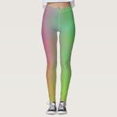 Leggings Nuages de marbre rose et vert (Devant)