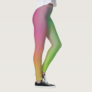 Leggings Nuages de marbre rose et vert