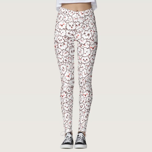 Leggings Nuages Kawaii mignons (Devant)