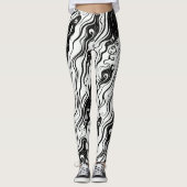 Leggings Nuages liquides Abstraits de l'art de la vague (Devant)