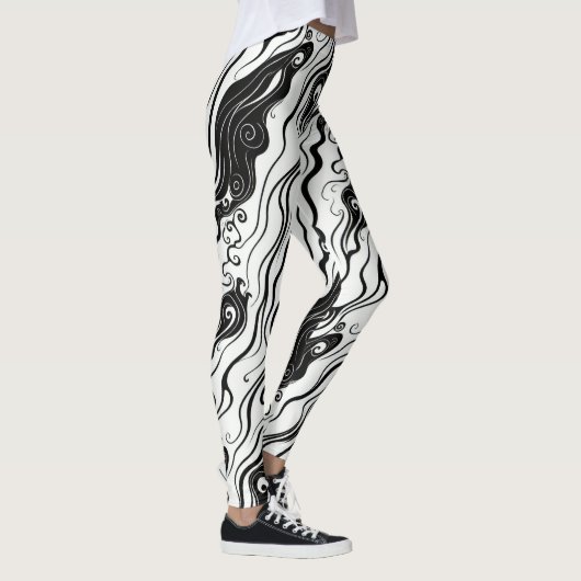 Leggings Nuages liquides Abstraits de l'art de la vague (Droite)