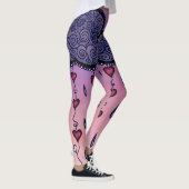 Leggings Nuages mignons, coeurs et gouttes de pluie (Droite)