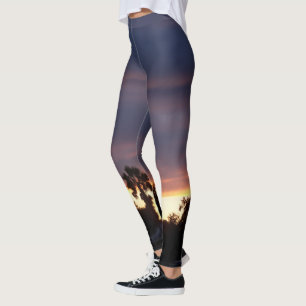 Leggings nuages sombres au coucher du soleil sur les leggin